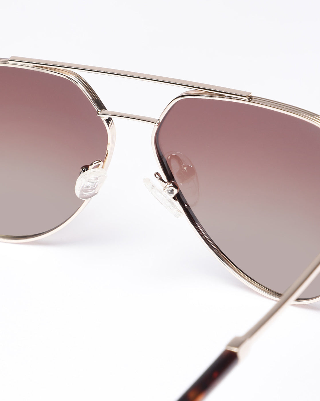 Unisex Premium Polarised UV Protected Brown Lens Gold Toned Aviator Sunglasses