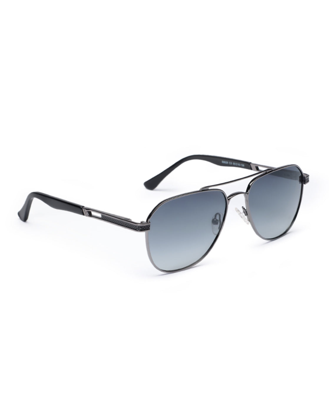 Unisex Premium Polarised UV Protected Blue Lens Gunmetal Toned Aviator Sunglasses