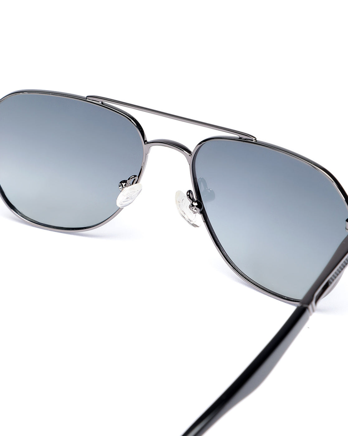 Unisex Premium Polarised UV Protected Blue Lens Gunmetal Toned Aviator Sunglasses