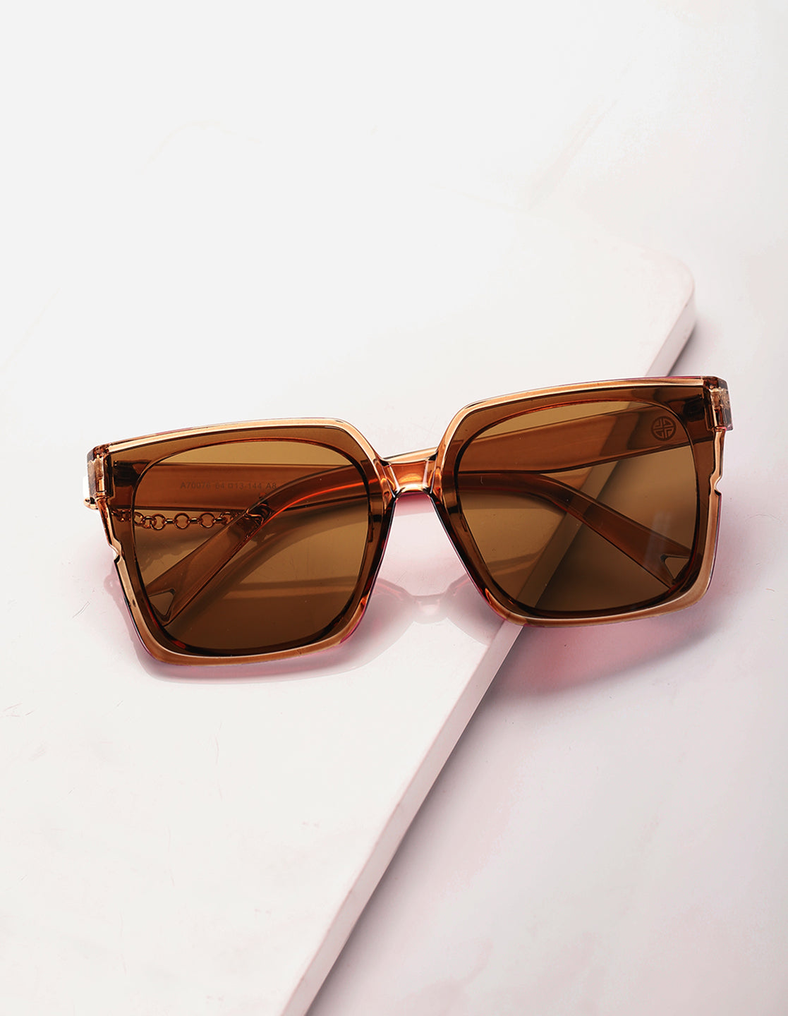 Carlton London Brown Lens & Brown Square Sunglasses with UV