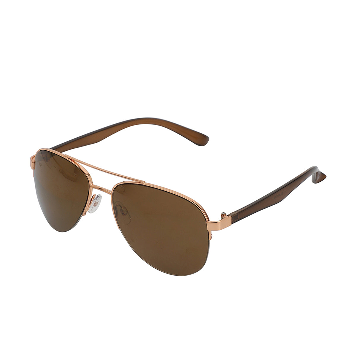 Carlton London Rose Gold & Brown Toned Uv Protected Aviator Sunglasses For Women