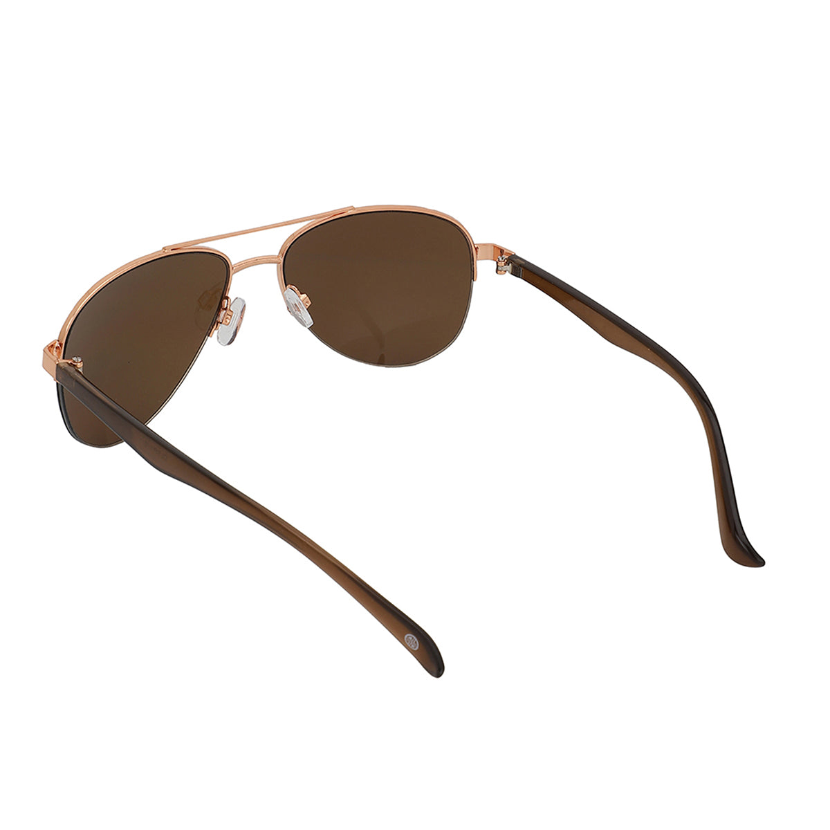 Carlton London Rose Gold & Brown Toned Uv Protected Aviator Sunglasses For Women