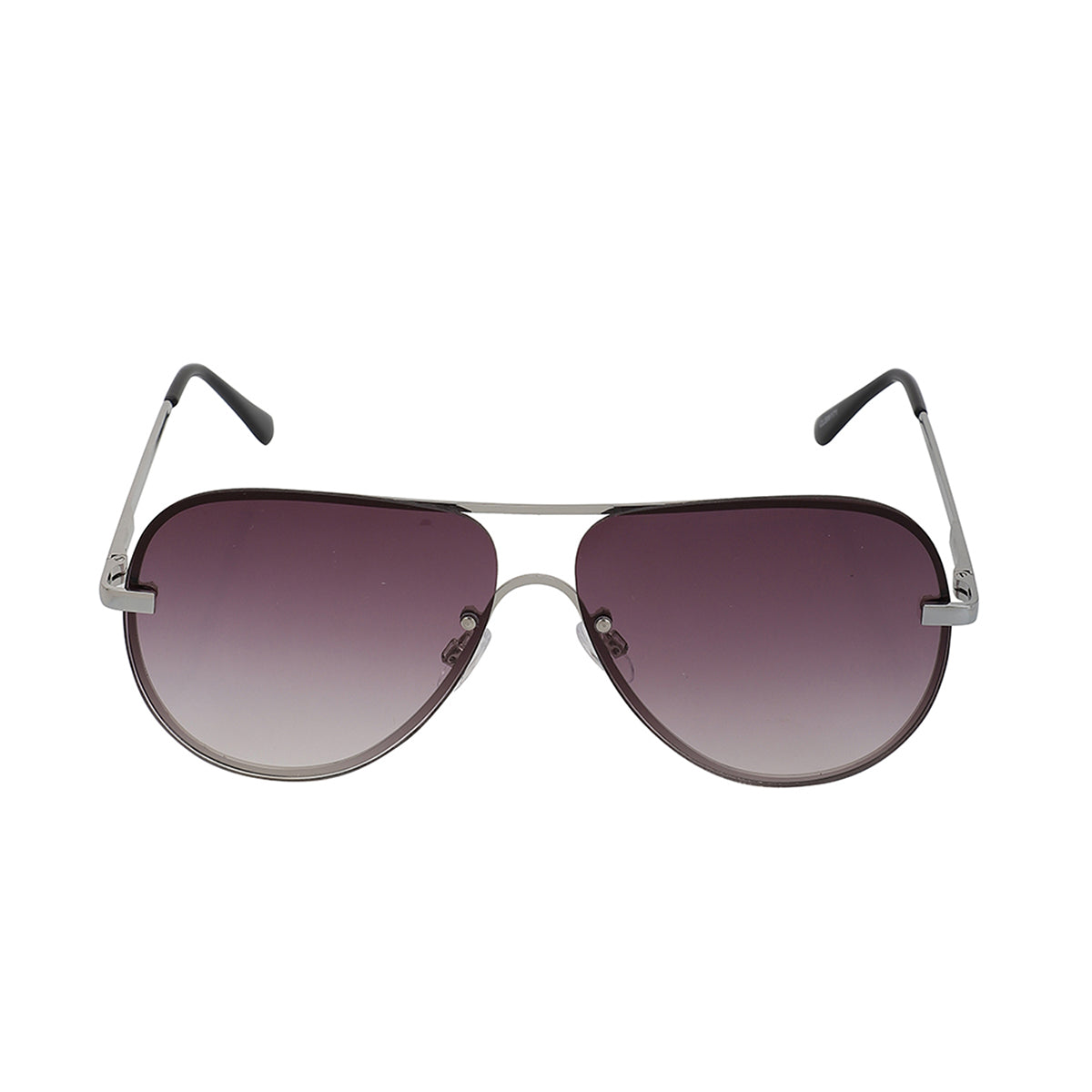 Carlton London Silver & Black Toned Uv Protected Aviator Sunglasses For Women
