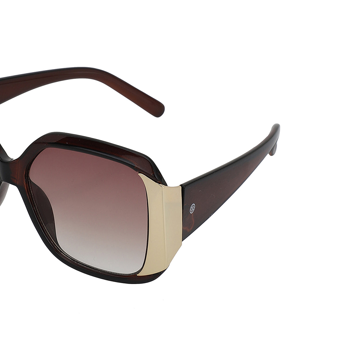 Carlton London Brown & Gold Toned Uv Protected Oversized Sunglasses For Women