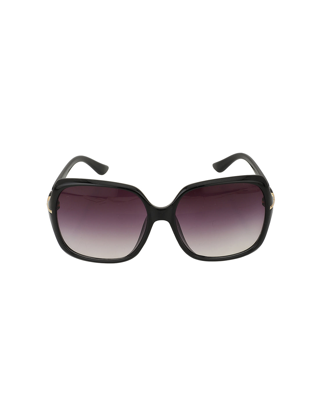Black With Gold Toned Oversized Women Sunglass With Uv Protected Lens