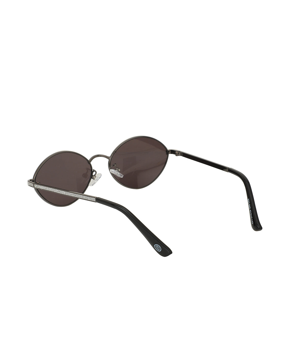 Metallic With Silver Toned Oval Sunglass For Women And Uv Protected Lens