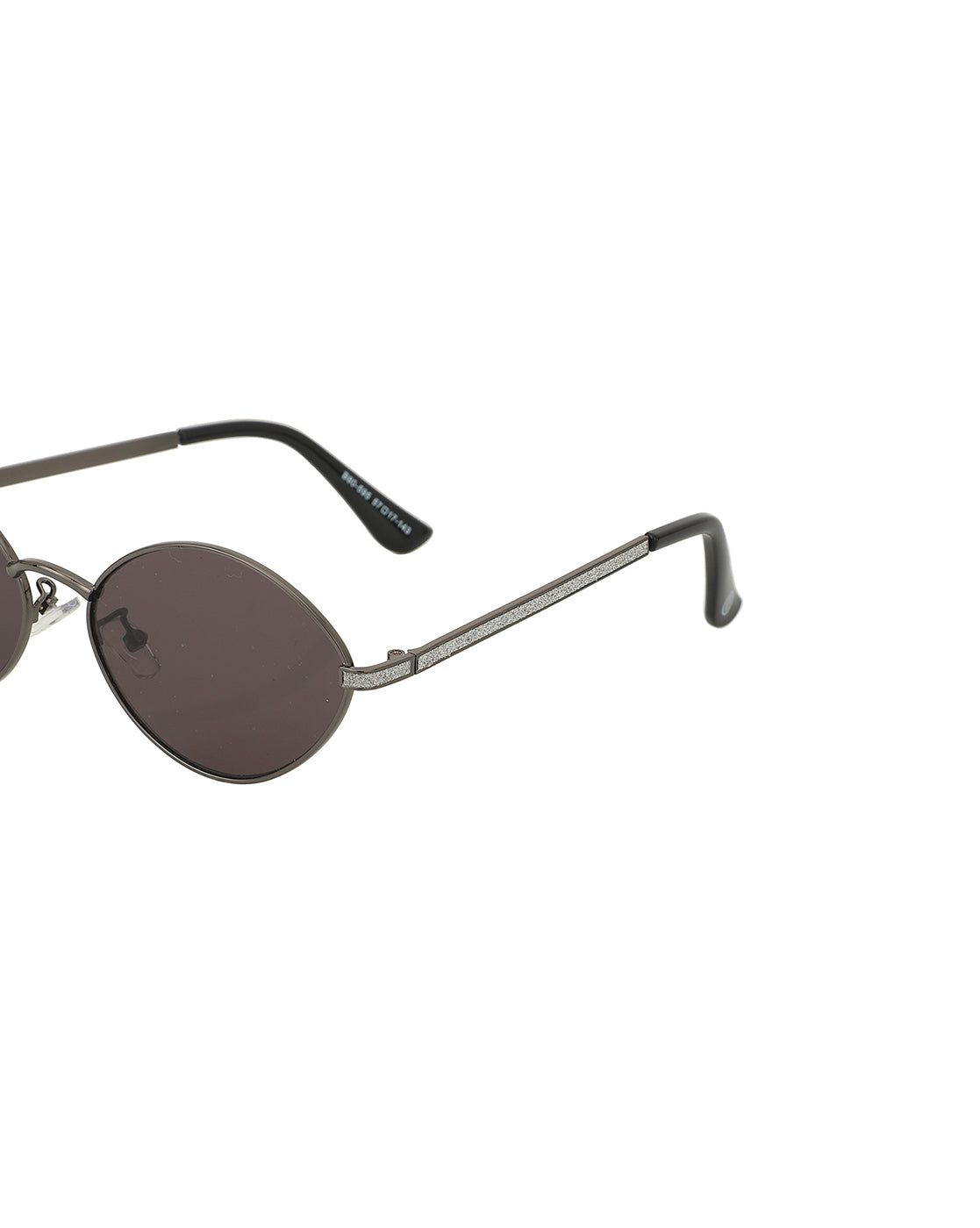 Metallic With Silver Toned Oval Sunglass For Women And Uv Protected Lens