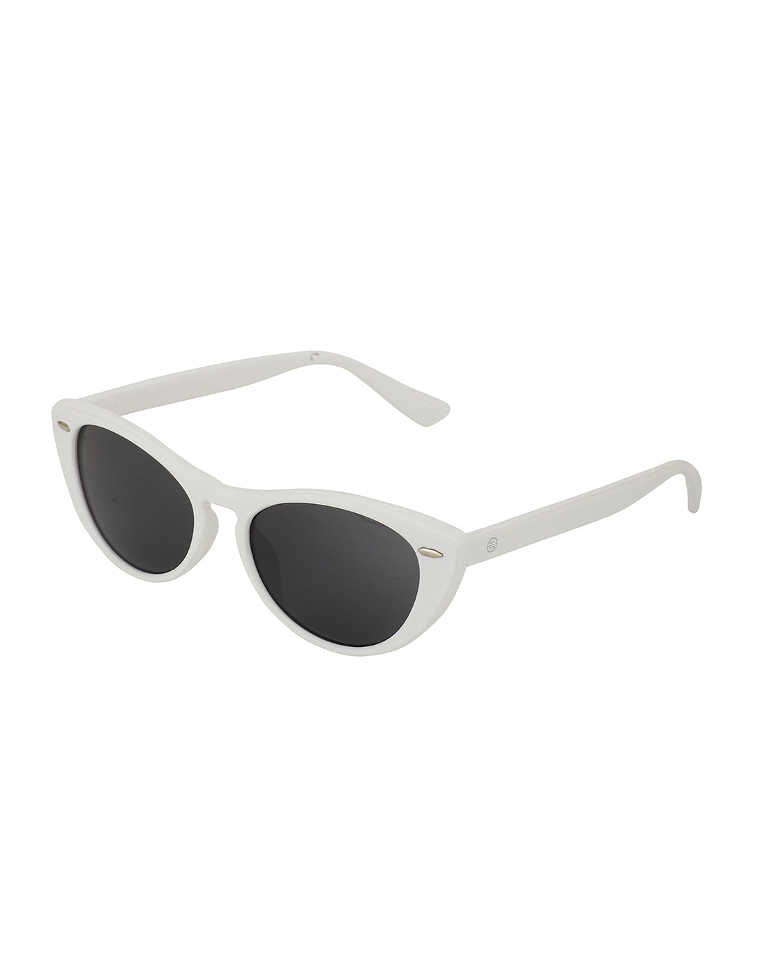 White Toned With Uv Protected Lens Cateye Sunglass For Women