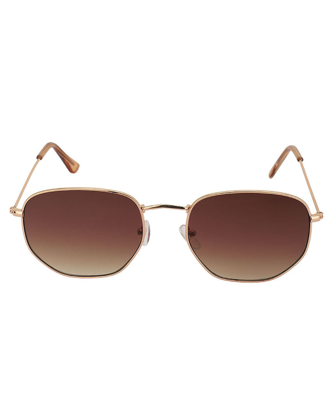 Premium Rose Gold & Yellow Toned Uv Protected Lens Rectangle Sunglass For Women