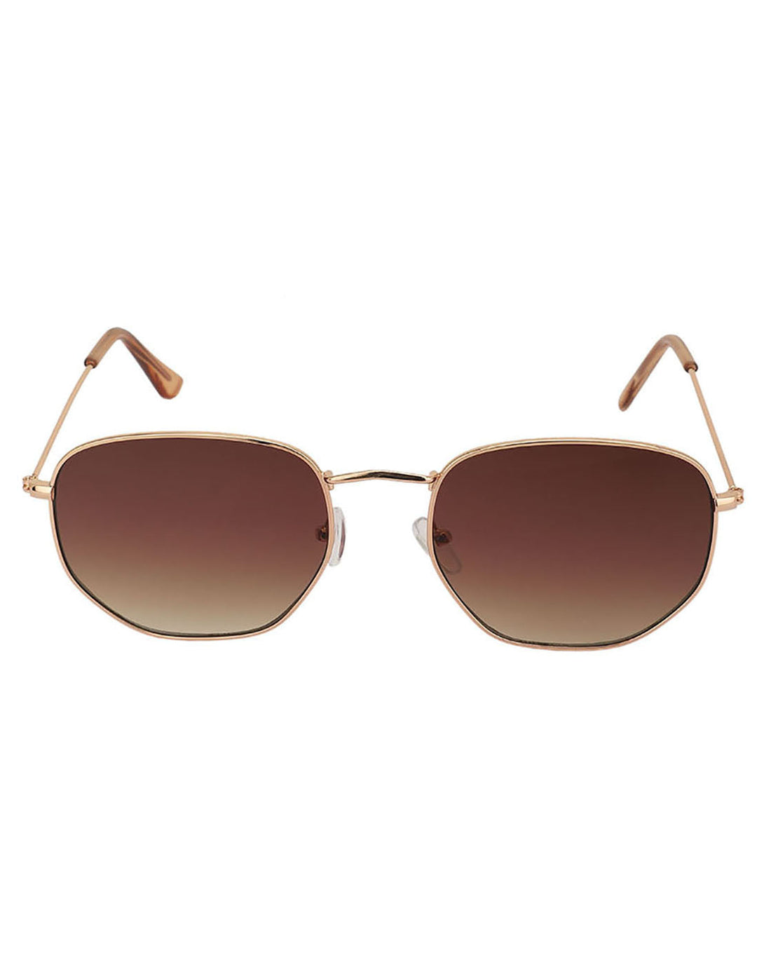 Premium Rose Gold & Yellow Toned Uv Protected Lens Rectangle Sunglass For Women