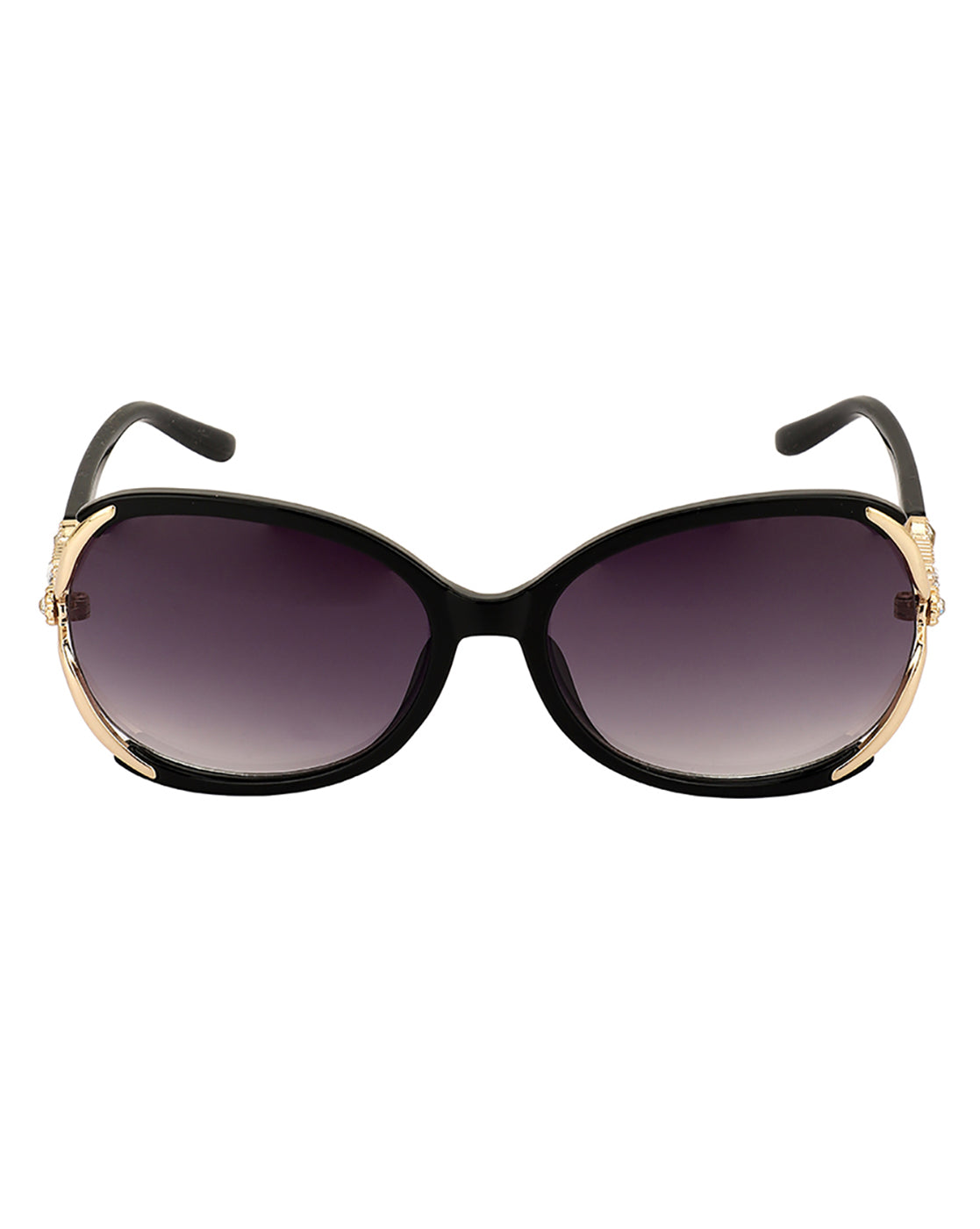 Premium Black & Gold Toned Uv Protected Lens Oversized Sunglass For Women