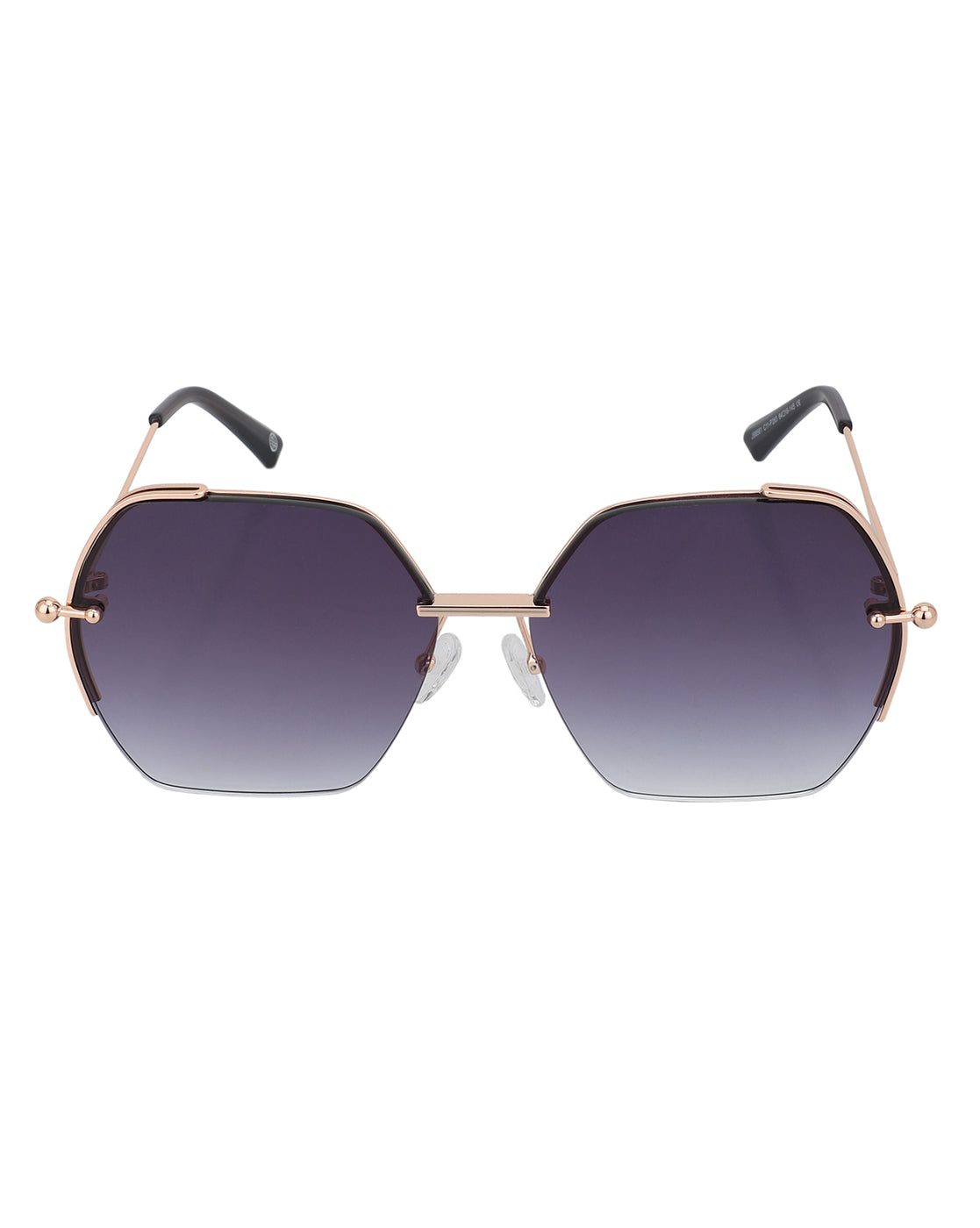Premium Rose Gold with Brown Toned & UV Protected Lens Oversized Sunglass for women