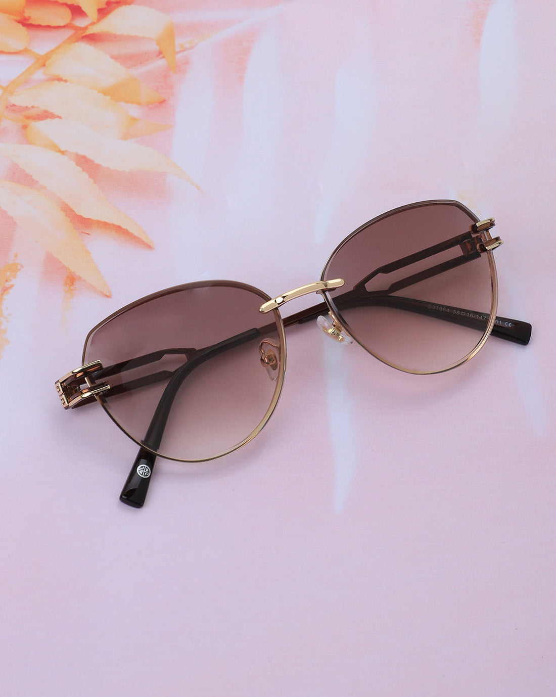 Premium Gold with Brown Toned & UV Protected Lens Cat Eye Sunglass for women