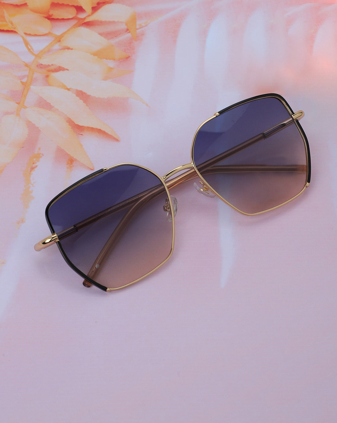 Premium Gold with Black Toned & Polarised Lens Oversized Sunglass for Women