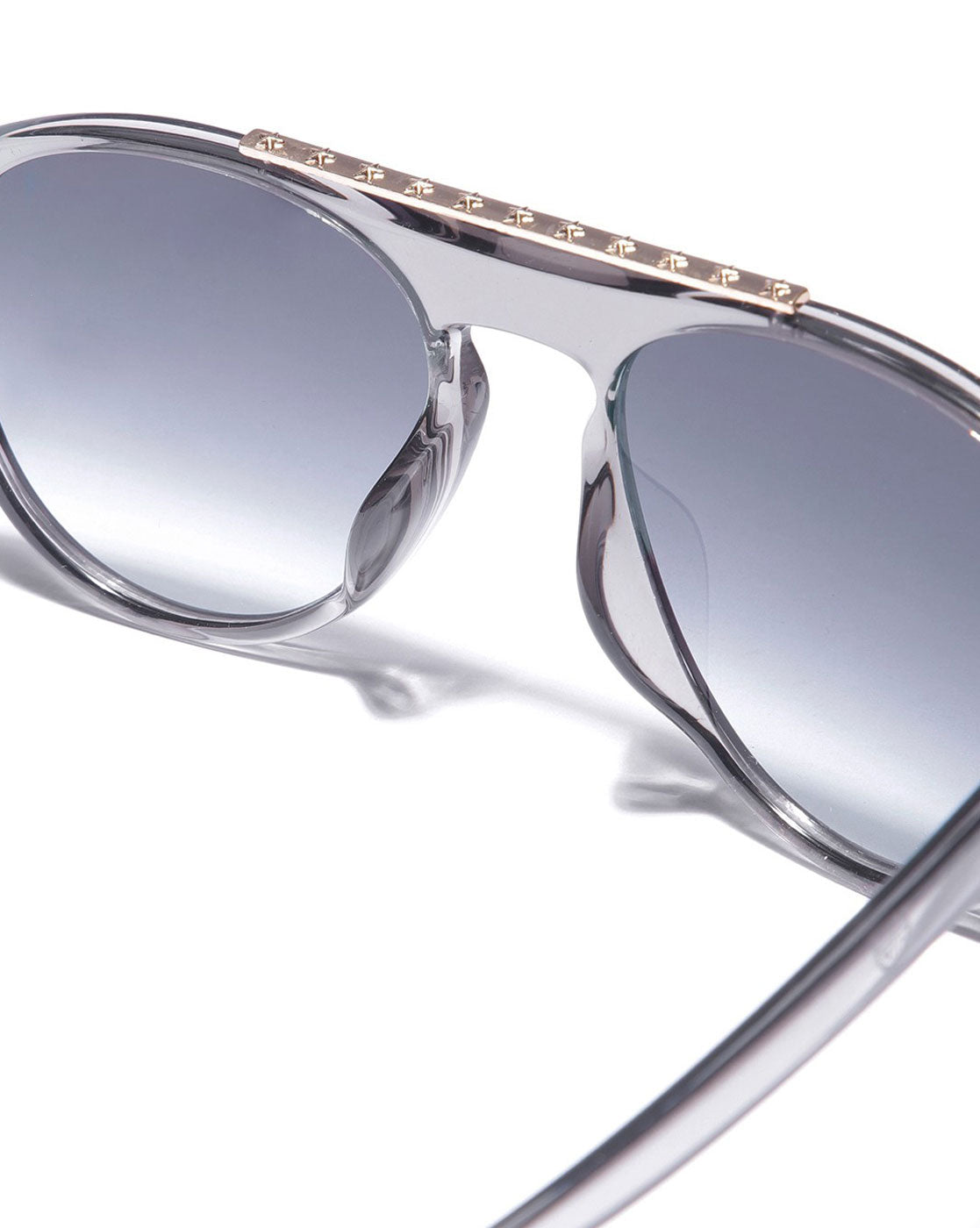 Grey & Gold Toned with Polycarbonate UV Protected Lens Oval Sunglass for women