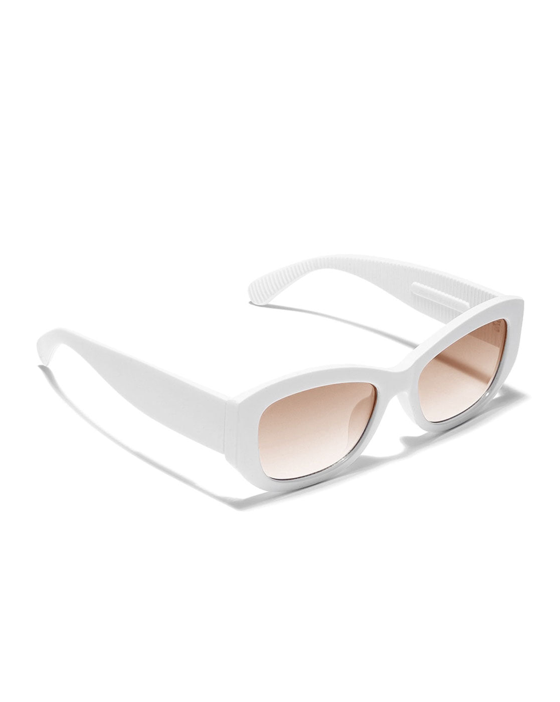 White Toned with Polycarbonate UV Protected Lens Rectangle Sunglass for women