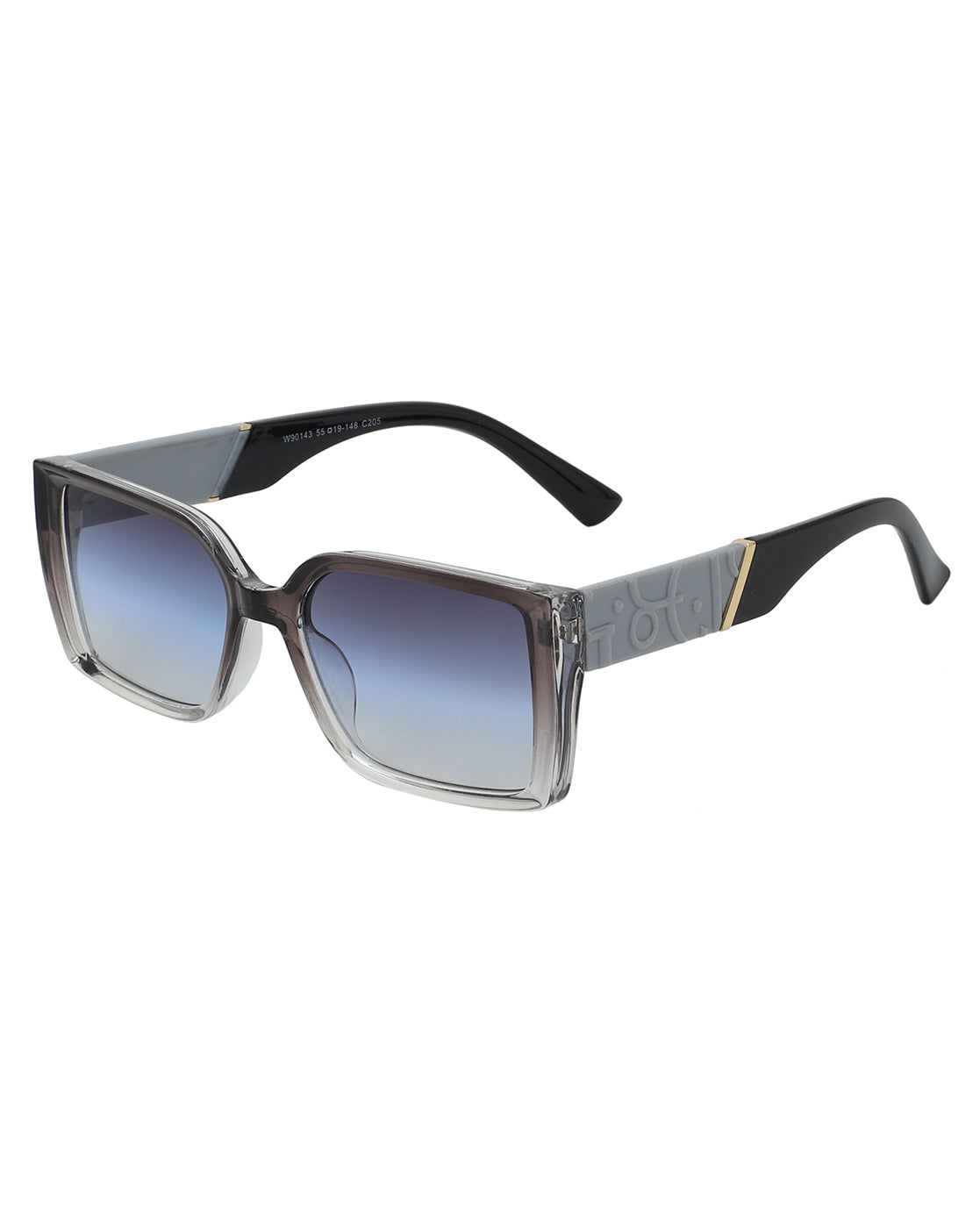 Grey & Black Toned with UV Protected Lens Rectangle Sunglass for women