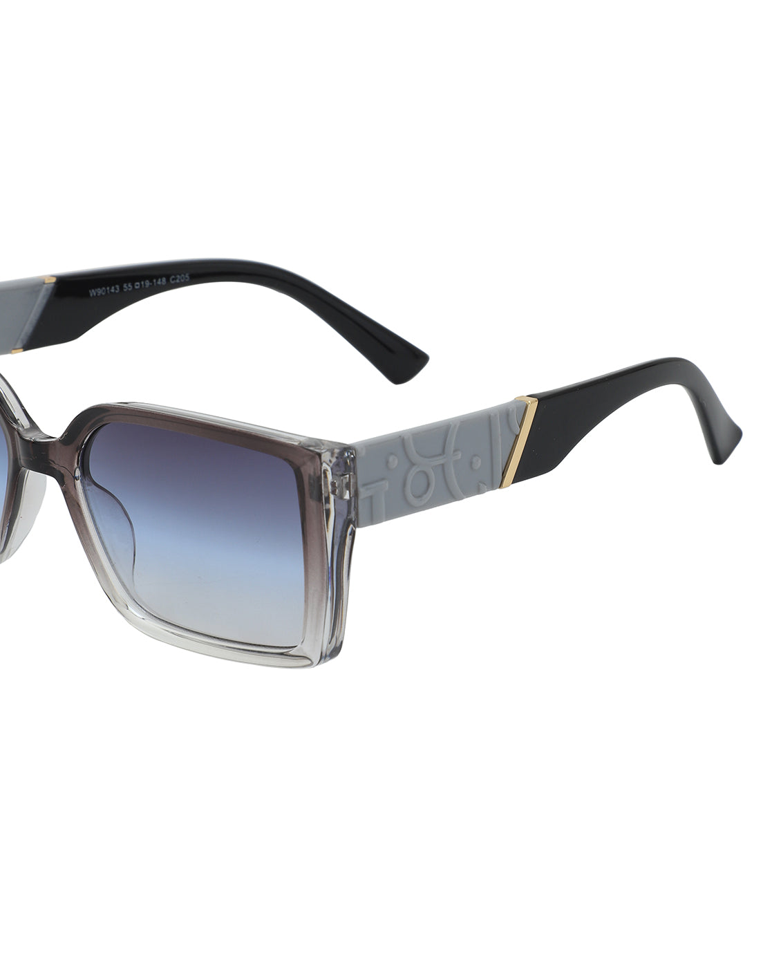 Grey & Black Toned with UV Protected Lens Rectangle Sunglass for women