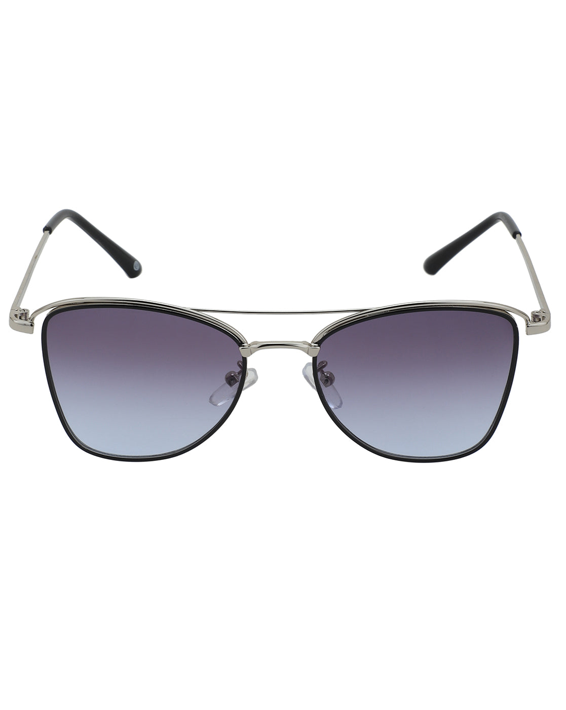 Silver & Black Toned UV Protected Lens Butterfly Sunglass for women