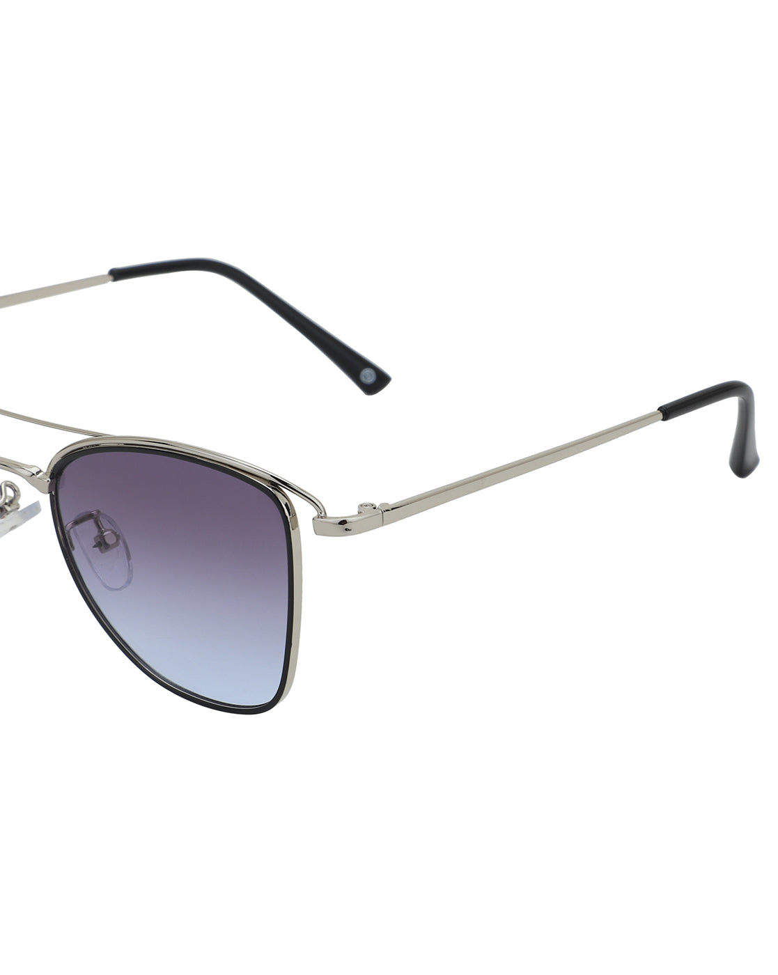 Silver & Black Toned UV Protected Lens Butterfly Sunglass for women