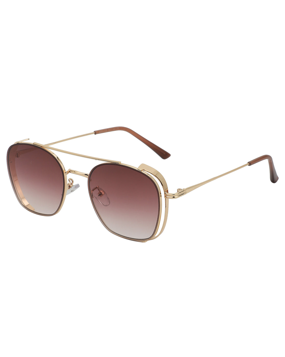 Gold Toned with UV Protected Lens Rectangle Sunglass for women