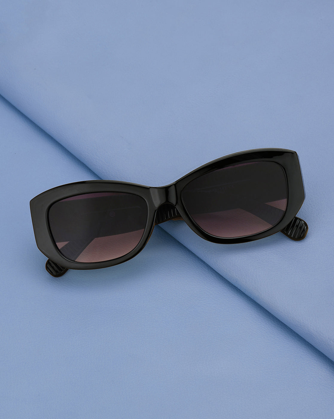 Black Toned with Blue Shade UV Protected Lens Butterfly Sunglass for womens