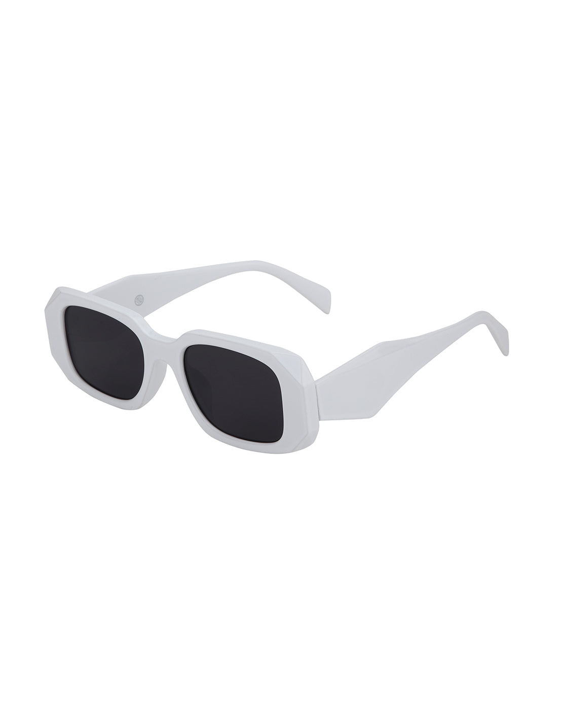 White Toned with Black UV Protected Lens Wayfarer Sunglass for womens
