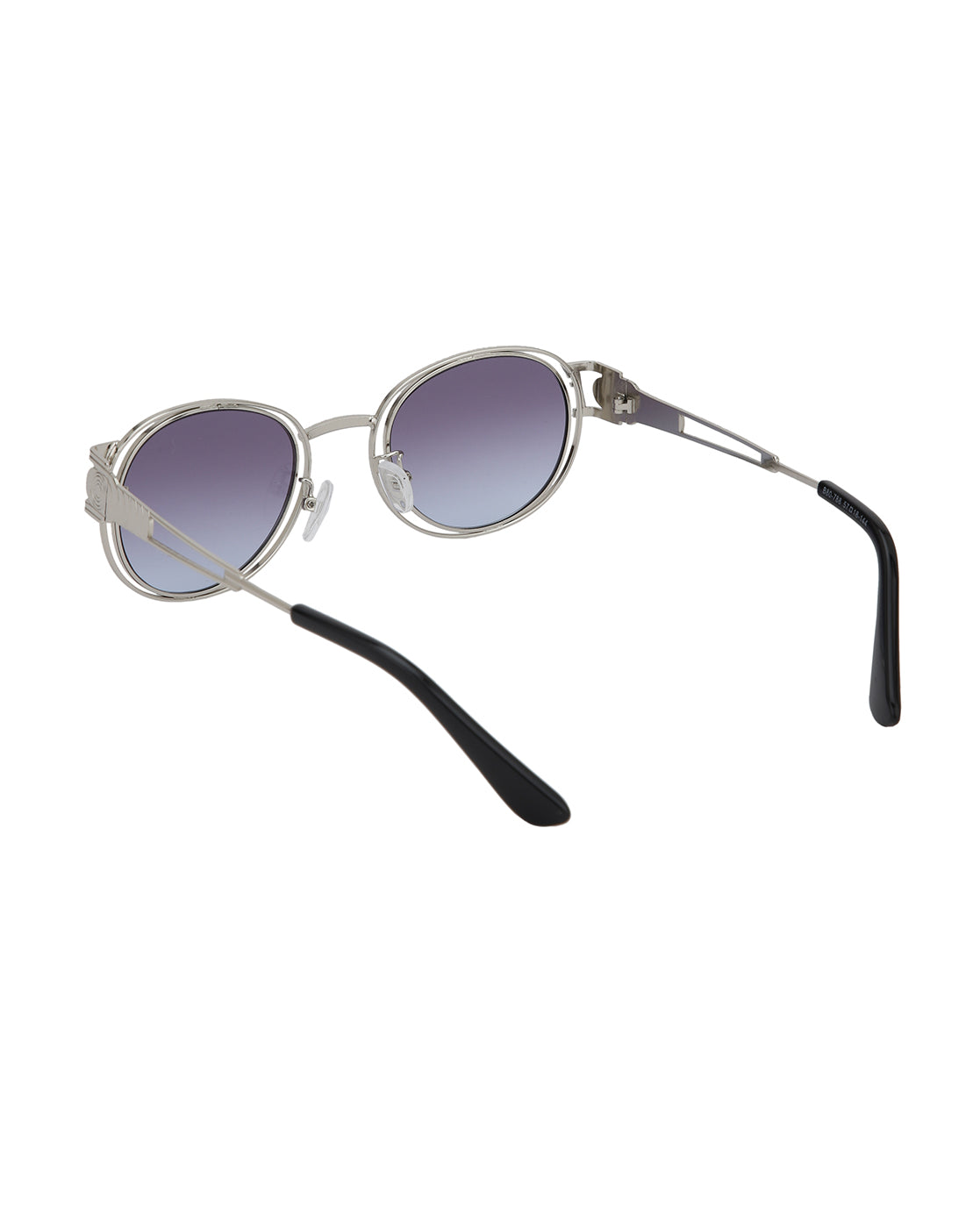 Silver Toned with Blue UV Protected Fancy Rectangle Sunglass for womens