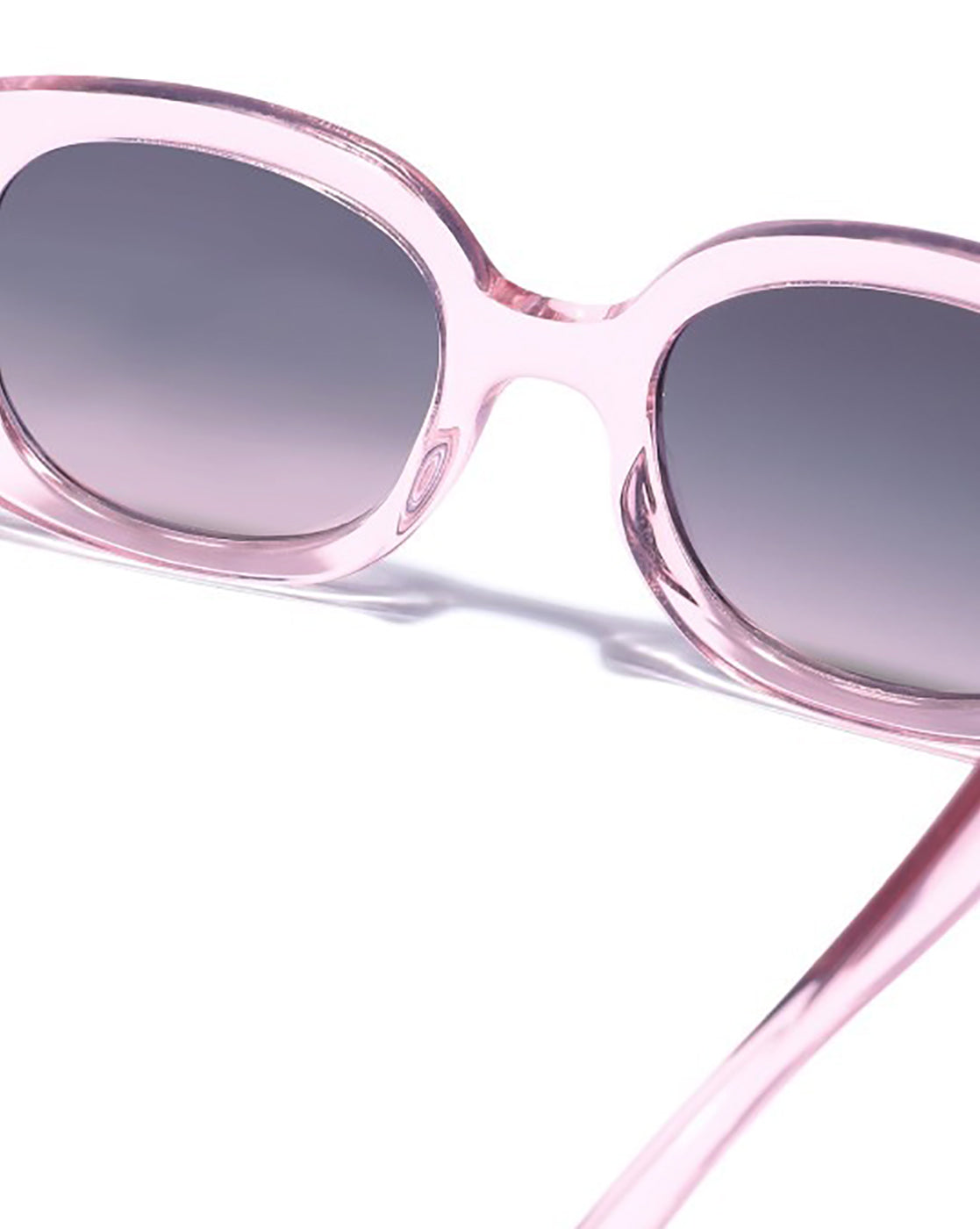 Peach Toned with Black Polarized Lens Oval Sunglasses