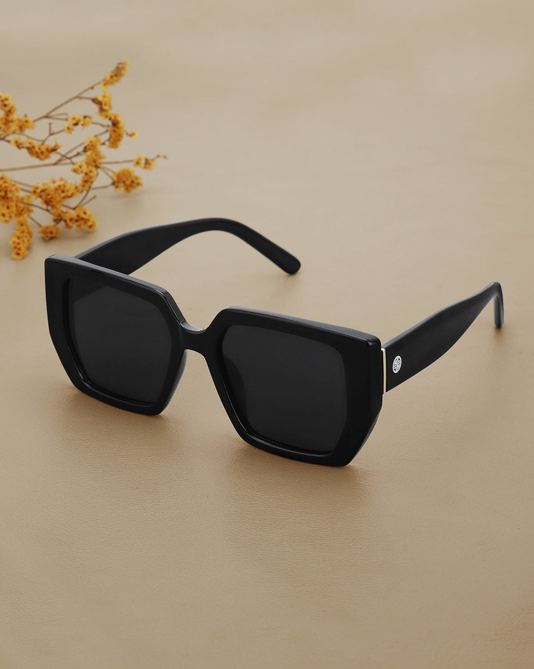 Women Black Toned with Black Polarized Lens Oversized Sunglasses