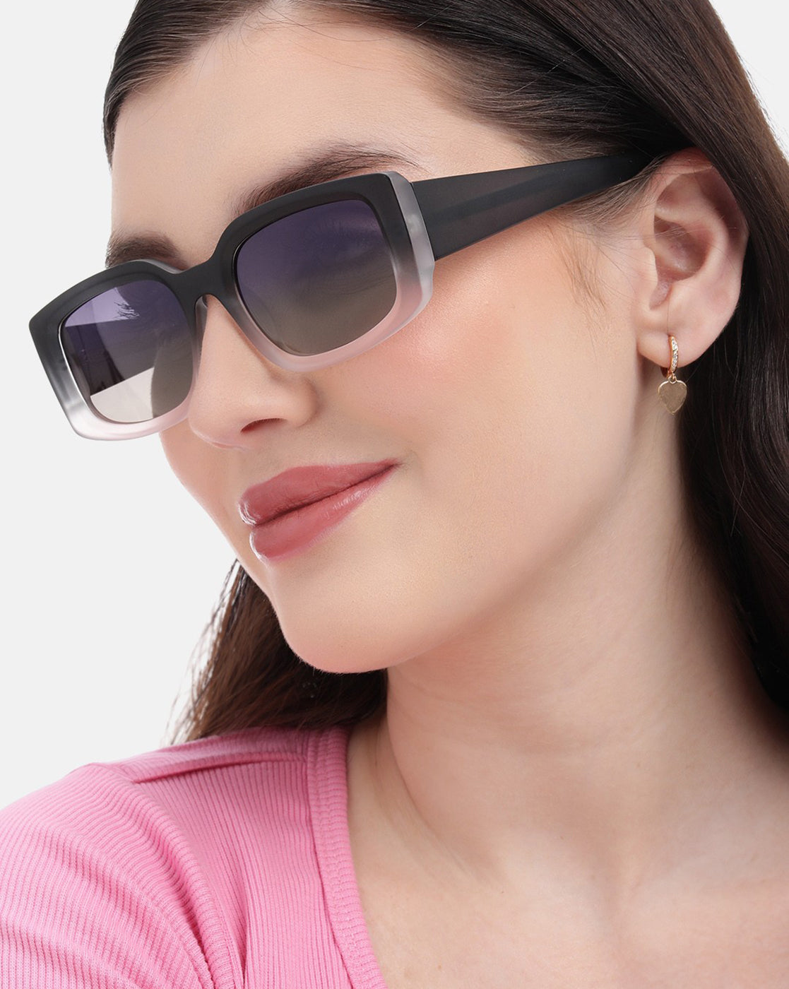 Double Toned with Polarised Lens Rectangle Sunglass for women