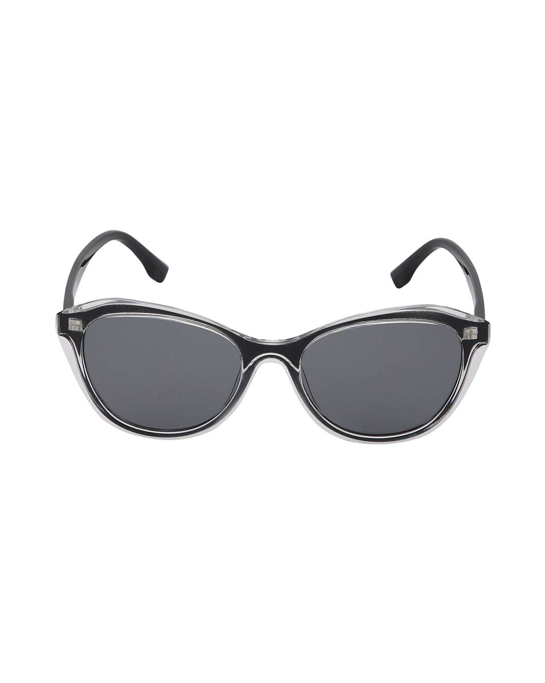 Transparent with Black Toned Blue Polarised Lens Cat Eye Sunglass for women