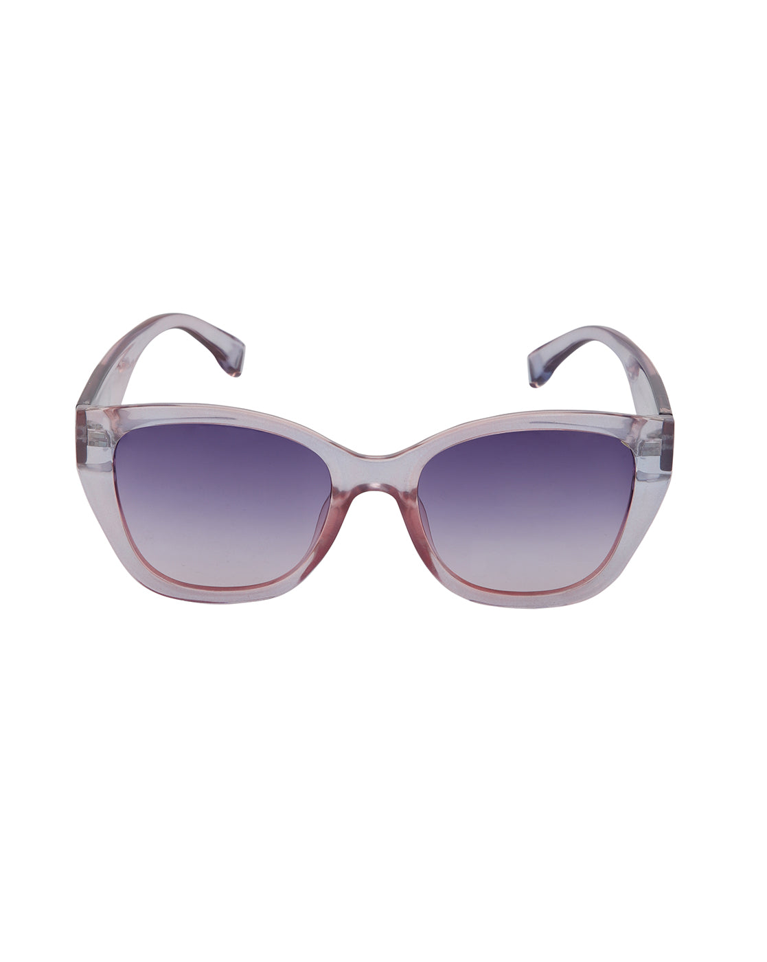 Transparent with Pink Toned with Blue Polarised Lens Oversized Sunglass for women