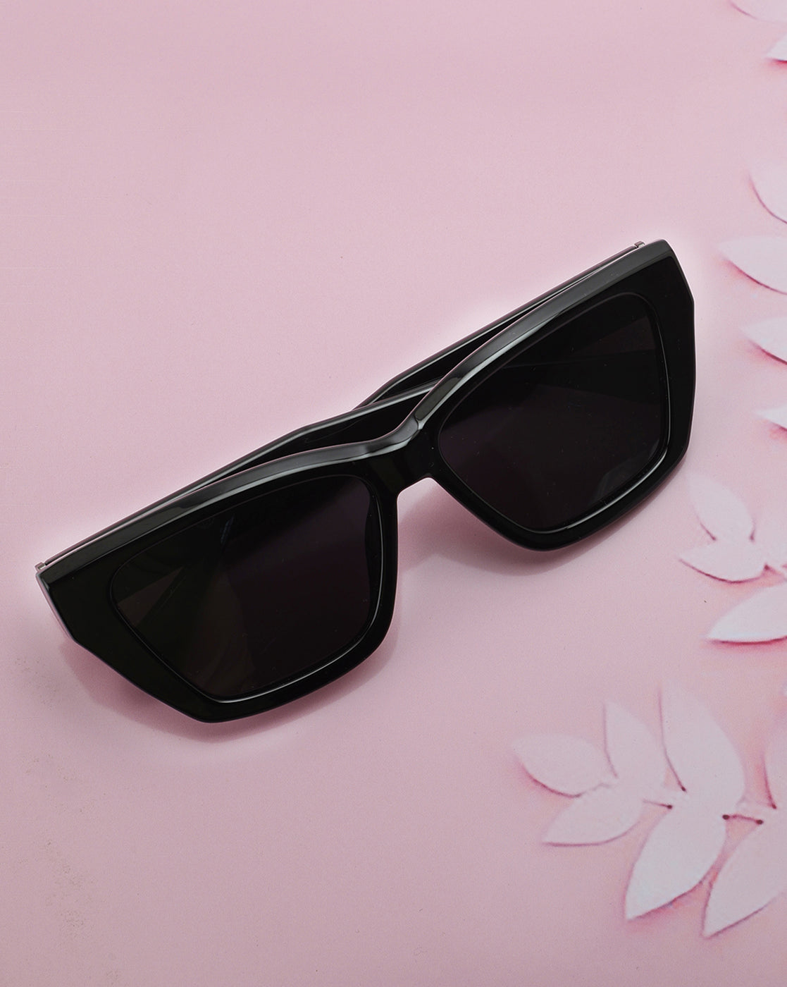 Black Toned with Black Polarised Lens Rectangle Sunglass for women