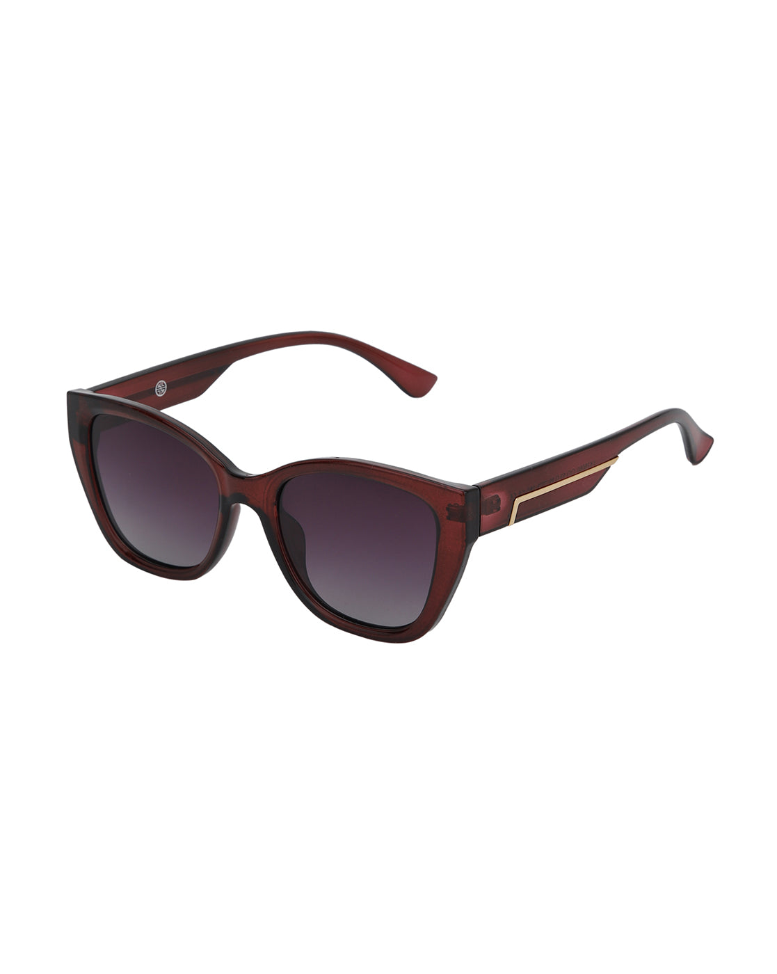 Red with Gold Toned and Polarised Lens Cat Eye Sunglass for women