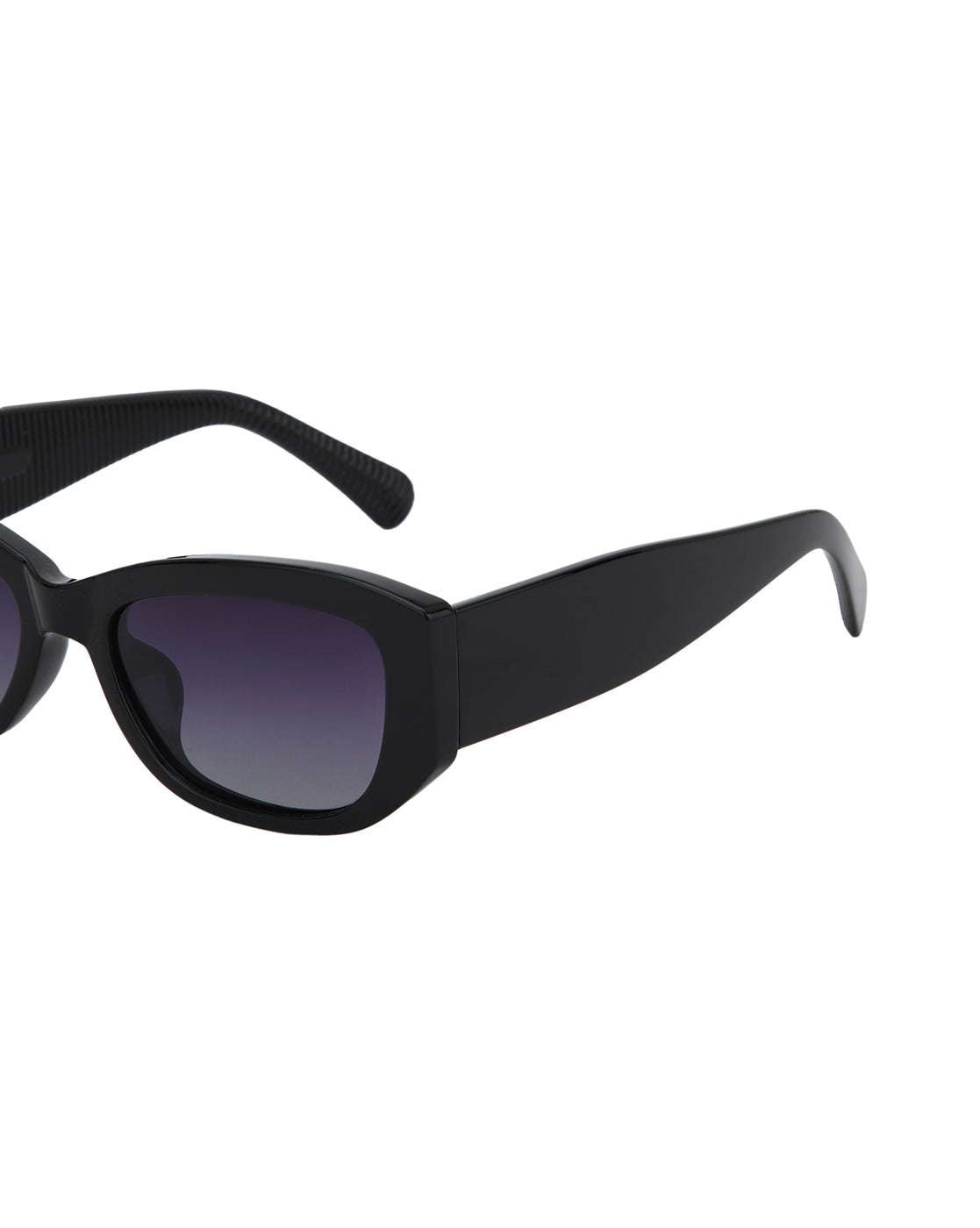 Black Toned with Blue Polarised Lens Rectangle Sunglass for women