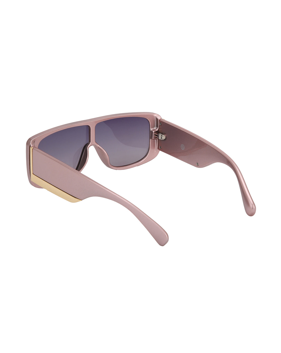 Pink and Gold Toned with Blue Polarised Lens Shield Sunglass for women