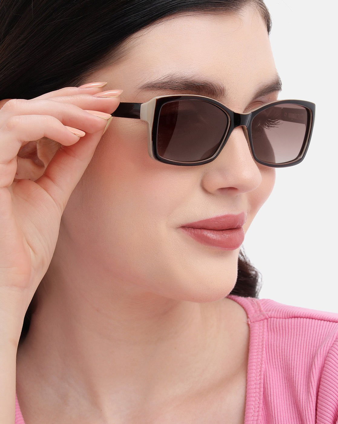 Brown Toned with Brown Polarised Lens Rectangle Sunglass for women