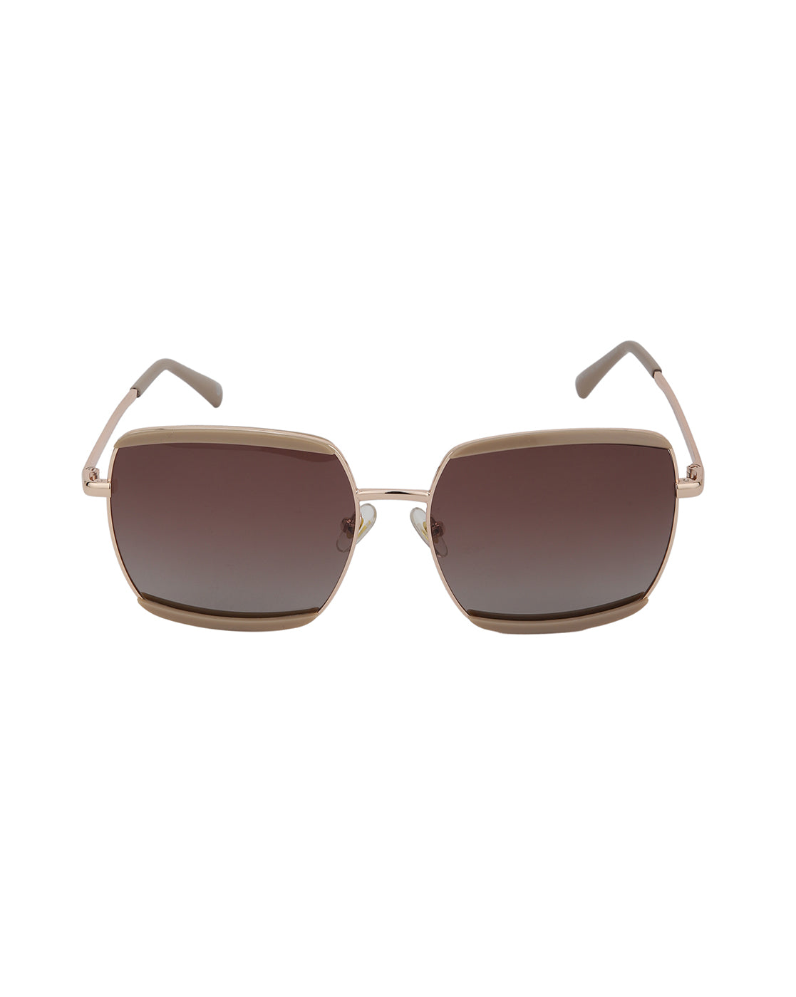 Rose Gold and Light Brown Toned with Polarised Lens Oversized Sunglass for women