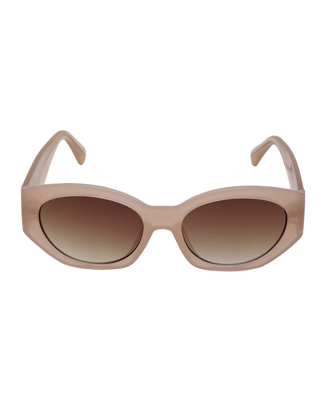 Beige Toned with UV Protected Lens Oval Sunglasses for women