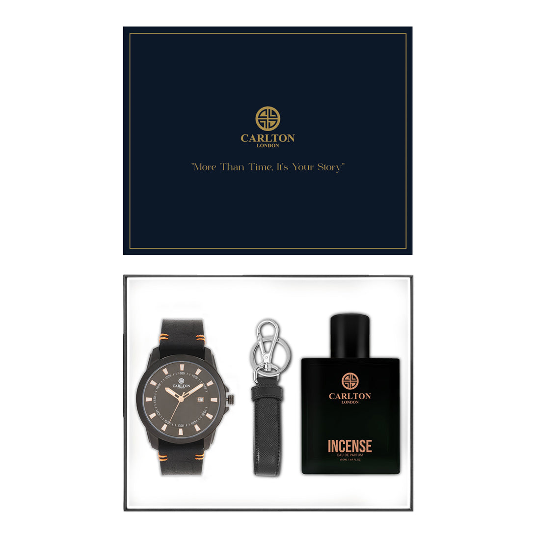 Men Gift Set 3 Incense Perfume + Duke Watch +Key Chain CLPLG040