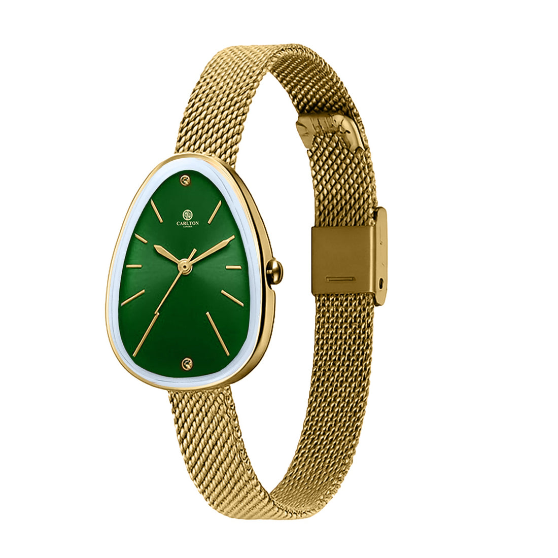 Carlton London Eleanor Women Golden Green Stainless Steel Watch - CLWEL-GG