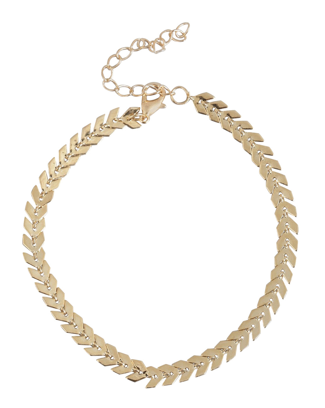 Carlton London Set Of 3 Gold Plated Multi-Layered Stackable Leaf Shape Anklet For Women