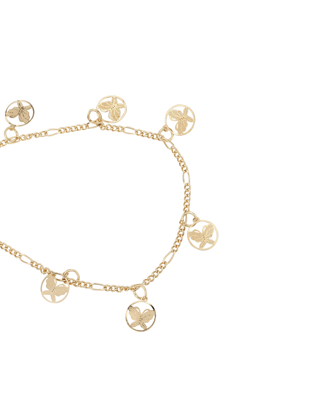 Gold Plated Multiple Butterfly Charm Anklet