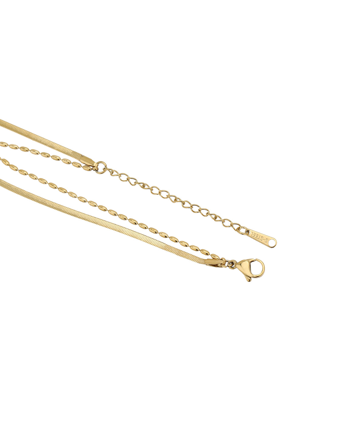 Gold Plated Double Chain Layered Anklet