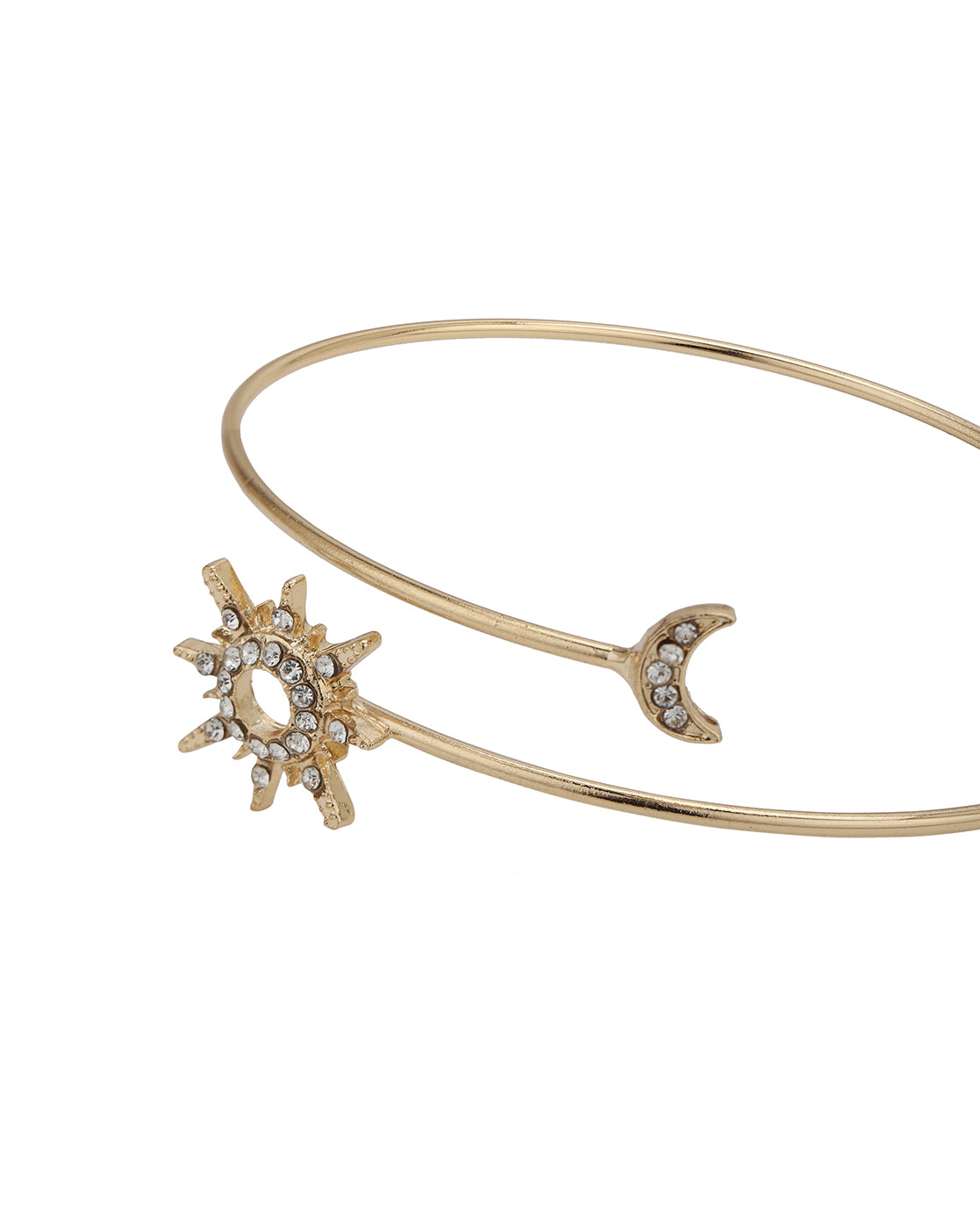 Rose Gold Plated CZ Moon and Star Adjustable Arm Let