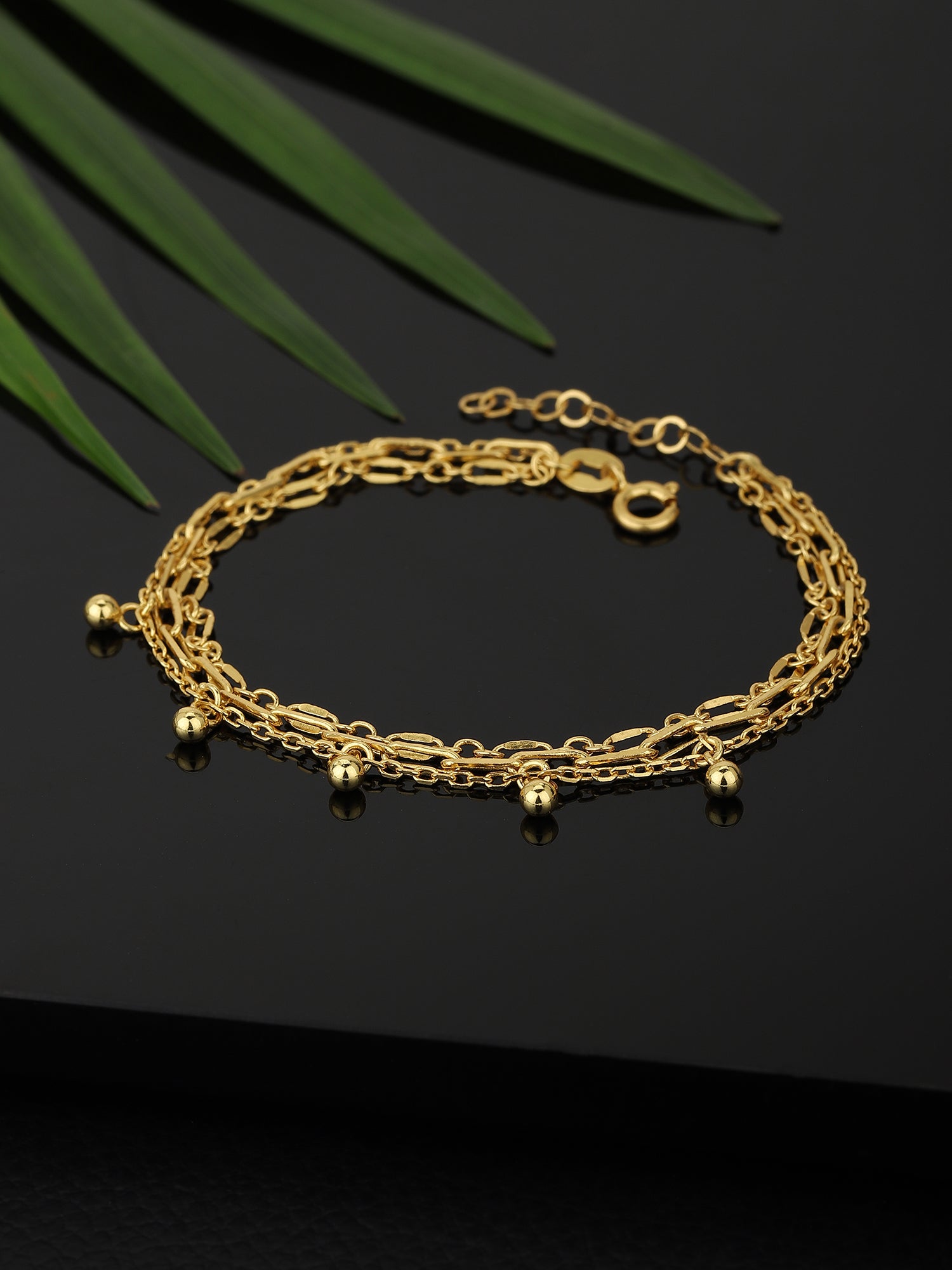 Carlton London Gold Plated Multistrand Bracelet
