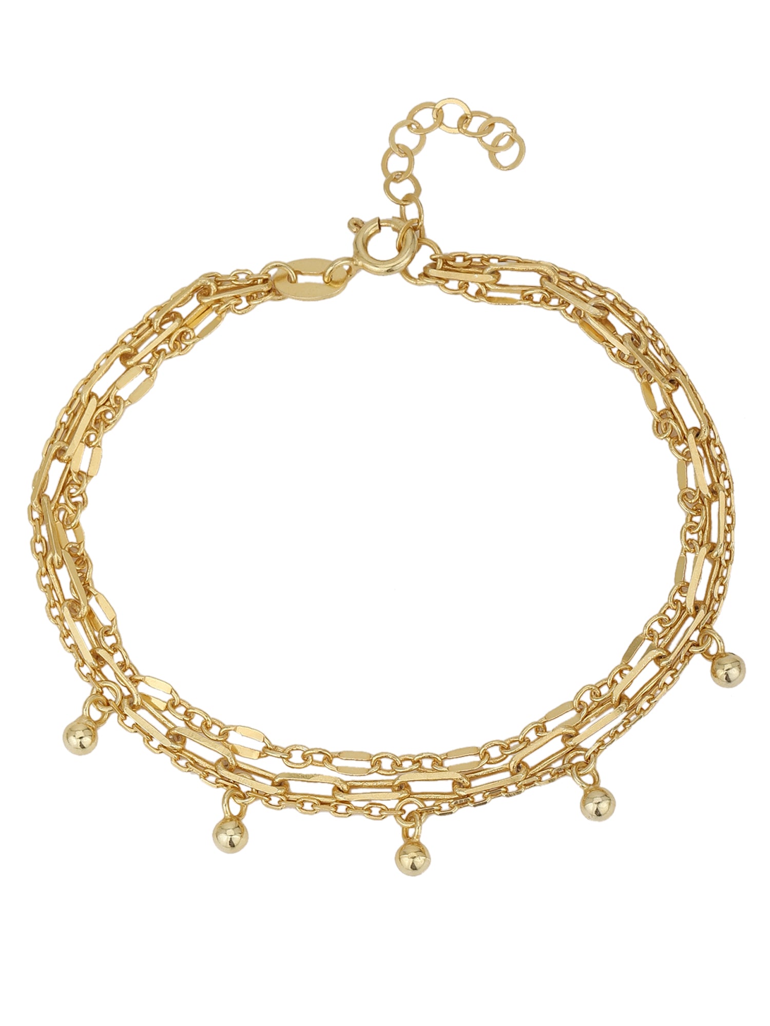 Carlton London Gold Plated Multistrand Bracelet