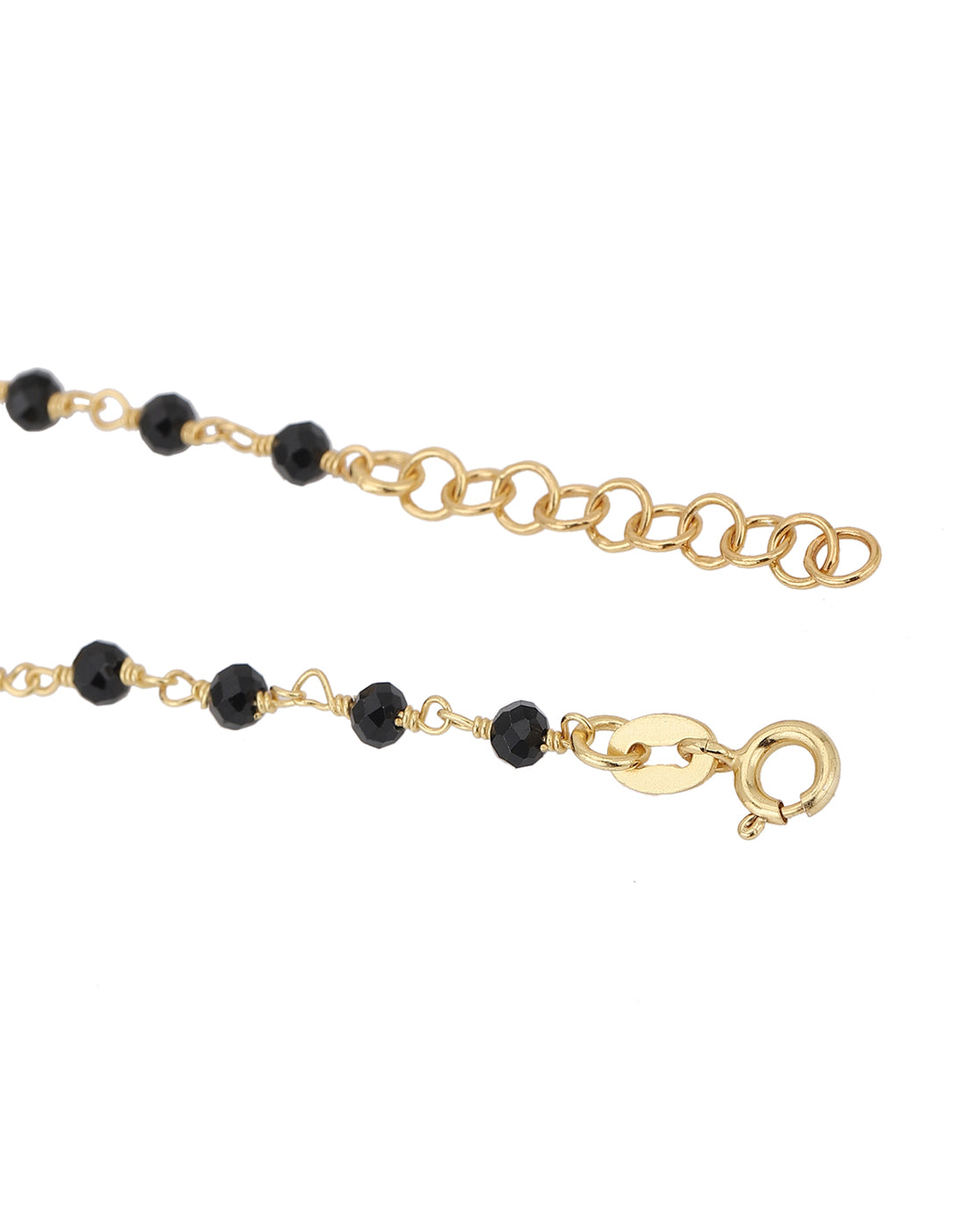 Carlton London Gold Plated Black Cz Studded Infinity Bracelet