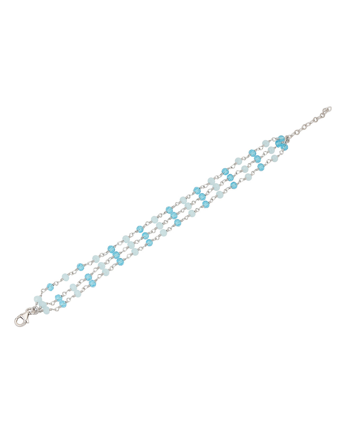 Carlton London Rhodium Plated Charm Bracelet For Women